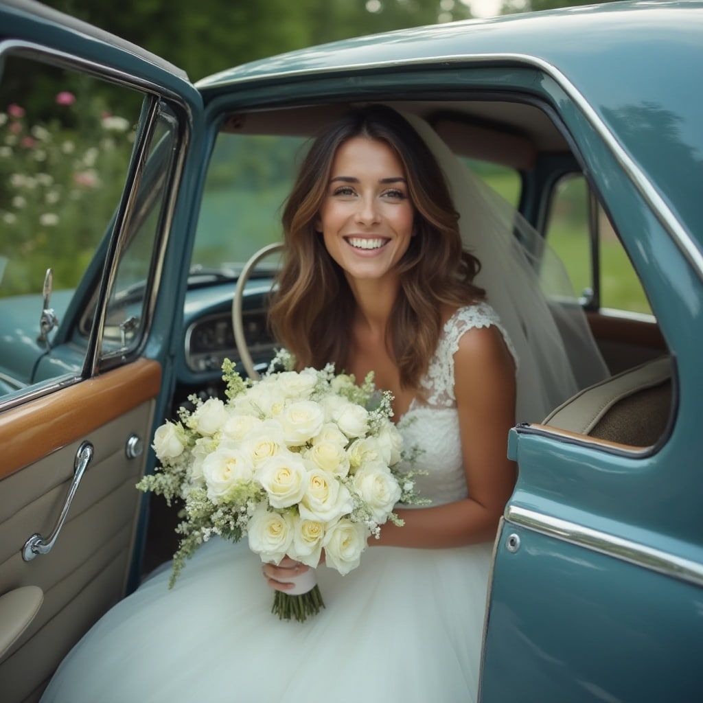 como entra la novia en el coche